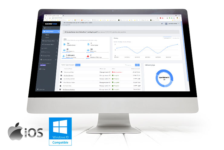 The standalone WaiverForm Management Studio software runs on both Windows and Mac OS